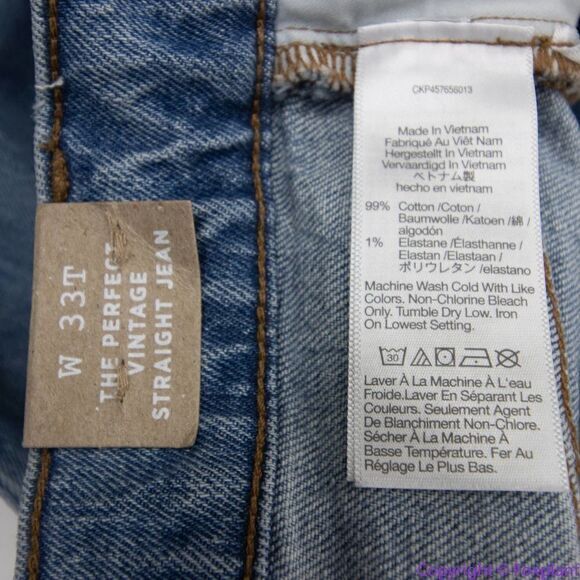 NEW Madewell The Tall Perfect Vintage Straight Jean in Hoye Wash, 33T - Picture 11 of 14
